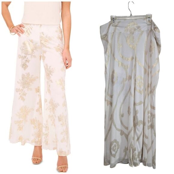 Msk Petite Palazzo Foil-Print Wide-Leg Pull-On Pants sz 2x - Picture 1 of 10